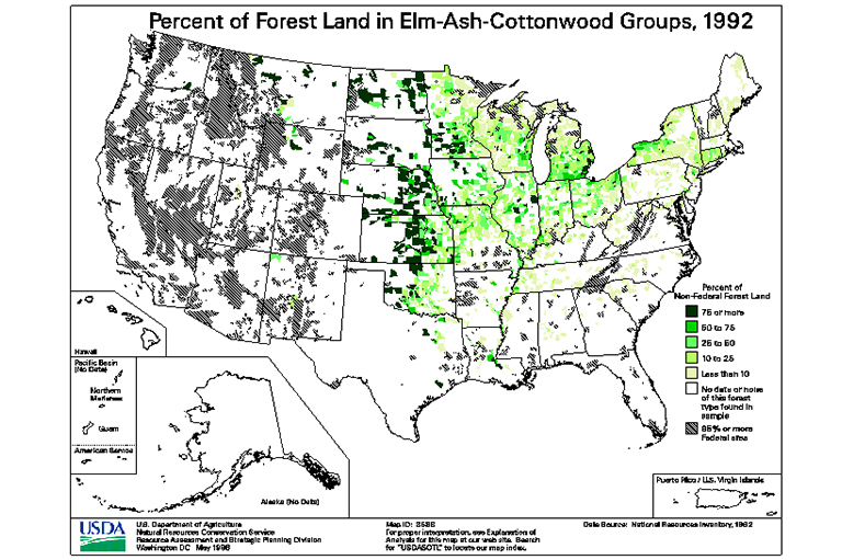 Elm-Ash-Cottonwood類型的地圖